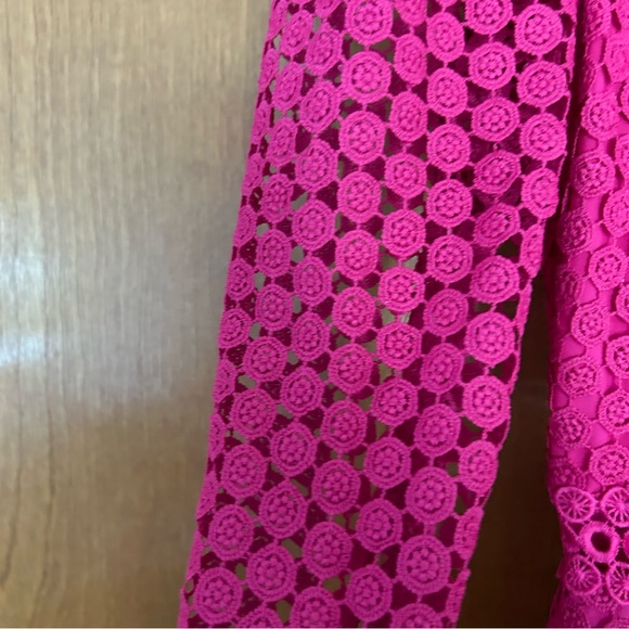 Saylor Kerrianne Eyelet Mini Dress in Magenta Size XS - Picture 4 of 14